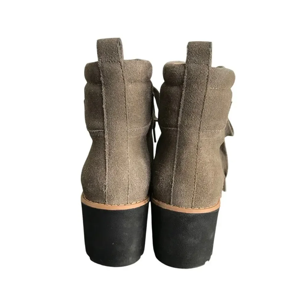 Caslon Womens Jadey Hiking Boots Water Resistant Lug Sole Size 6 Suede‎ Boho